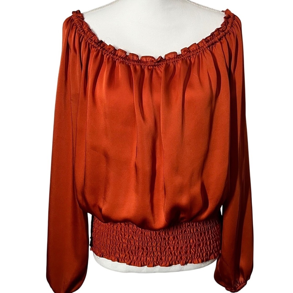 Michael Michael Kors Burnt Orange Off Shoulder Blouse Women's Small